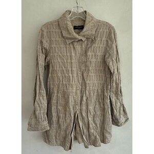 Piazza Sempione Women’s Button Up Blouse Top 42 US 6 Beige Tan Light Jacket